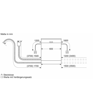SIEMENS SN43ES14CE iQ300 Geschirrspüler (unterbaufähig (Besteckschublade, 598 mm breit, 44 dB (A), C)