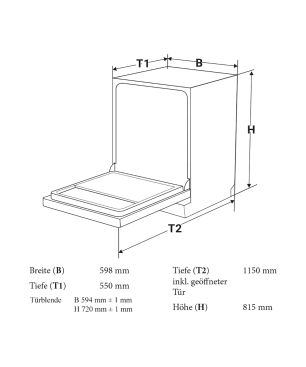 KKT KOLBE DW614VI Geschirrspüler (unterbaufähig, 59,8 cm breit, D)