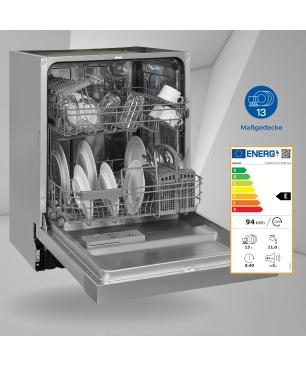 EXQUISIT EGSP9313-EF-030E inox Geschirrspüler (Einbaugerät (Besteckkorb, 598 mm breit, E)