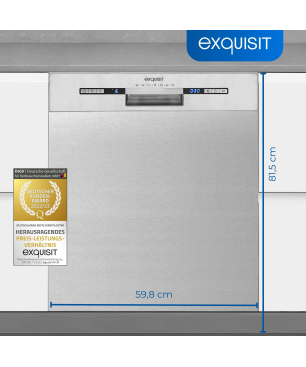 EXQUISIT EGSP9313-EF-030E inox Geschirrspüler (Einbaugerät (Besteckkorb, 598 mm breit, E)