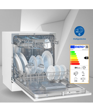 EXQUISIT GSP508-030D Geschirrspüler (freistehend (Besteckkorb, 550 mm breit, 49 dB (A), D) weiss