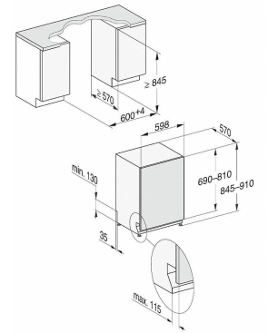 MIELE G 7165 SCVI XXL AutoDos Geschirrspüler (vollintegrierbar, 598 mm breit, 43 dB (A), B)