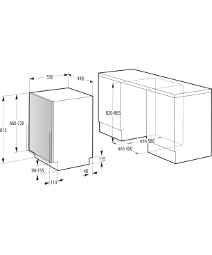 GORENJE REFURBISHED (*) GV561D10 Geschirrspüler (vollintegrierbar (Besteckschublade, 448 mm breit, 45 dB (A), D)