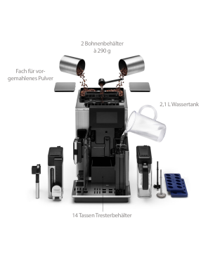DELONGHI Maestosa EPAM960.75.GLM Kaffeevollautomat Silber/Schwarz