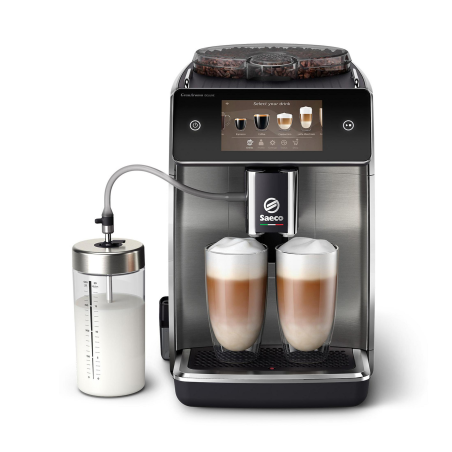 SAECO SM 6685/00 GRAN AROMA DLX Kaffeevollautomat Klavierlack-Schwarz/Edelstahl-Front