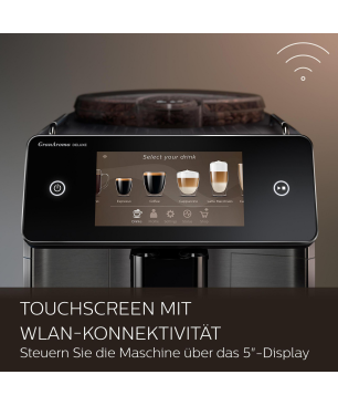 SAECO SM 6685/00 GRAN AROMA DLX Kaffeevollautomat Klavierlack-Schwarz/Edelstahl-Front
