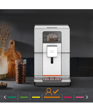 KRUPS EA877D Intuition Experience+ Kaffeevollautomat Schwarz/Silber