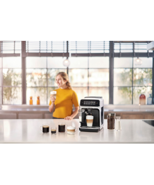PHILIPS EP3243/50 Serie 3200 LatteGo 5 Kaffeespezialitäten Kaffeevollautomat Matt-Weiß/Klavierlack-schwarze Arena
