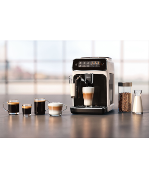 PHILIPS EP3243/50 Serie 3200 LatteGo 5 Kaffeespezialitäten Kaffeevollautomat Matt-Weiß/Klavierlack-schwarze Arena