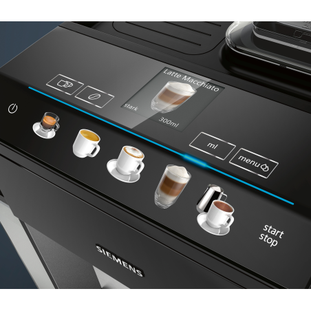 SIEMENS TQ505D09 EQ.500 integral Kaffeevollautomat Saphirschwarz metallic/Klavierlack Schwarz