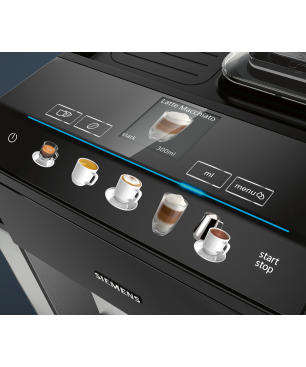 SIEMENS TQ505D09 EQ.500 integral Kaffeevollautomat Saphirschwarz metallic/Klavierlack Schwarz