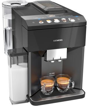 SIEMENS TQ505D09 EQ.500 integral Kaffeevollautomat Saphirschwarz metallic/Klavierlack Schwarz