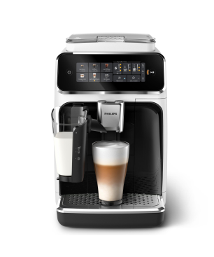 PHILIPS EP3343/50 Serie 3300 LatteGo 6 Kaffeespezialitäten Kaffeevollautomat Weiß/Klavierlack-Schwarz
