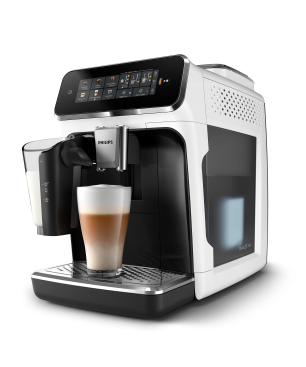 PHILIPS EP3343/50 Serie 3300 LatteGo 6 Kaffeespezialitäten Kaffeevollautomat Weiß/Klavierlack-Schwarz