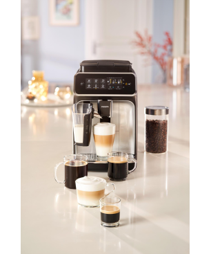 PHILIPS EP3246/70 Serie 3200 LatteGo 5 Kaffeespezialitäten Kaffeevollautomat Matt-Schwarz/Silber-lackierte Arena