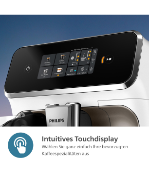 PHILIPS EP2333/40 Serie 2300 LatteGo 4 Kaffeespezialitäten Kaffeevollautomat Weiß/Chrom