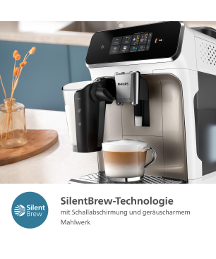 PHILIPS EP2333/40 Serie 2300 LatteGo 4 Kaffeespezialitäten Kaffeevollautomat Weiß/Chrom