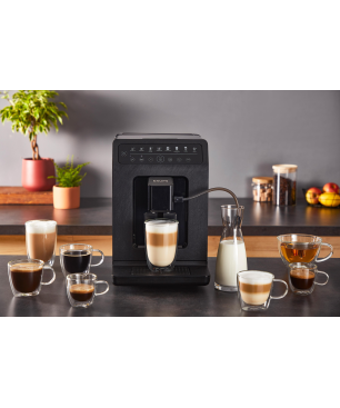 KRUPS EA897B Evidence ECOdesign Kaffeevollautomat Schwarz mit Schiefer-Optik