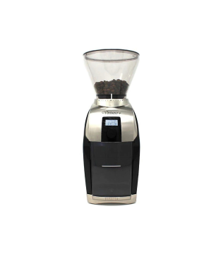 BARATZA Virtuoso+ Elektrische Kaffeemühle Schwarz/Silber (240 W, 40-mm-Stahl-Kegelmahlwerk)