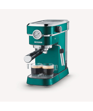 SEVERIN KA 9270 Espressomaschine „Espresa Plus" Matt-Grün / Edelstahl gebürstet / schwarz