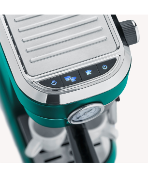 SEVERIN KA 9270 Espressomaschine „Espresa Plus" Matt-Grün / Edelstahl gebürstet / schwarz