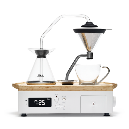 BARISIEUR Designer Tee Kaffee mit Timer und Weckfunktion Kaffeemaschine weiss