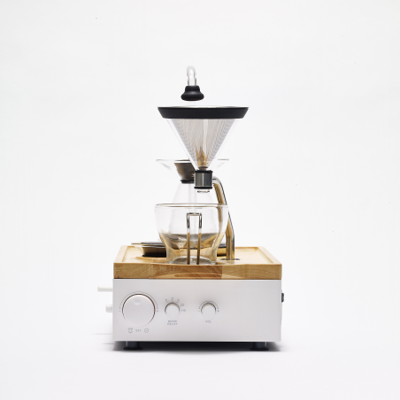 BARISIEUR Designer Tee Kaffee mit Timer und Weckfunktion Kaffeemaschine weiss