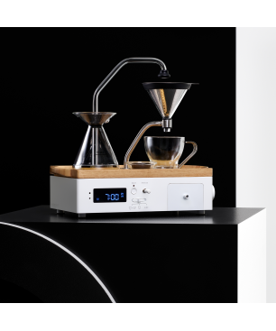 BARISIEUR Designer Tee Kaffee mit Timer und Weckfunktion Kaffeemaschine weiss