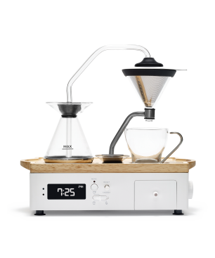 BARISIEUR Designer Tee Kaffee mit Timer und Weckfunktion Kaffeemaschine weiss