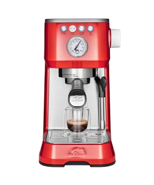SOLIS OF SWITZERLAND Barista Perfetta Plus 1170 Espressomaschine | Siebträgermaschine | Milchaufschäumer Rot