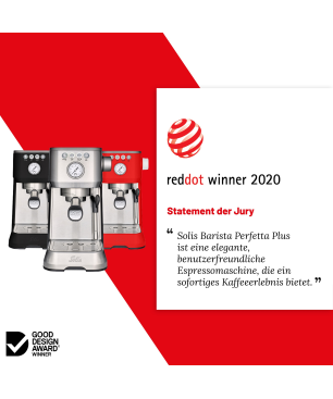 SOLIS OF SWITZERLAND Barista Perfetta Plus 1170 Espressomaschine | Siebträgermaschine | Milchaufschäumer Rot