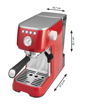 SOLIS OF SWITZERLAND Barista Perfetta Plus 1170 Espressomaschine | Siebträgermaschine | Milchaufschäumer Rot