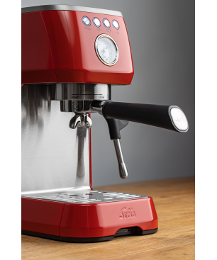 SOLIS OF SWITZERLAND Barista Perfetta Plus 1170 Espressomaschine | Siebträgermaschine | Milchaufschäumer Rot