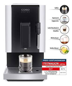 CASO Café Crema One - Design Kaffeevollautomat Schwarz, Silber