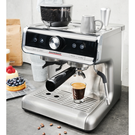 GASTROBACK 42616 Design Espresso Barista Pro Espressomaschine Edelstahl/Schwarz