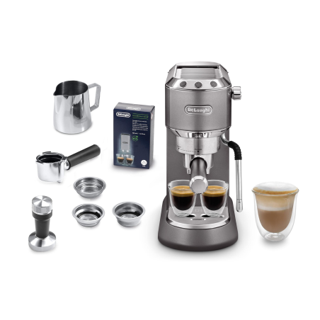 DELONGHI Dedica Arte EC885.GY Espressomaschine Grau metallic