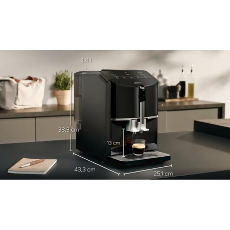 SIEMENS TF301E19 EQ300 Kaffeevollautomat Klavierlack schwarz/Schwarz