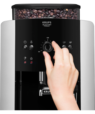 KRUPS EA8118 Arabica Quattro Force Kaffeevollautomat Schwarz/Silber