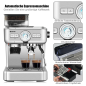 COSTWAY Siebträgermaschine Espressomaschine silber