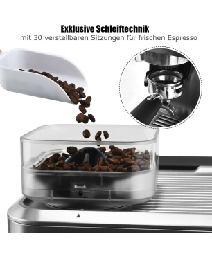 COSTWAY Siebträgermaschine Espressomaschine silber