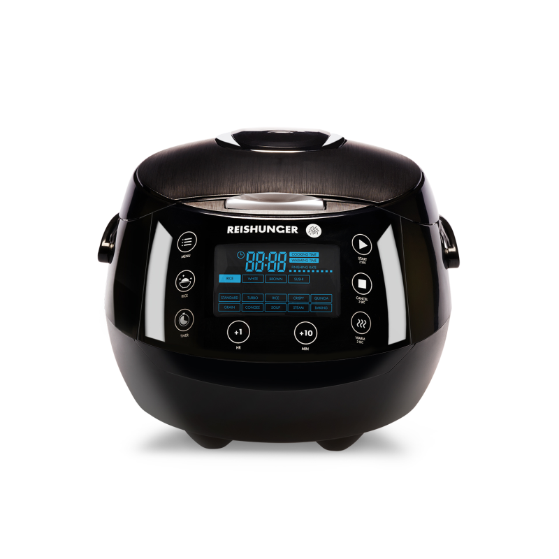 REISHUNGER Digitaler Reiskocher Reiskocher und Dampfgarer (860 Watt, Schwarz)