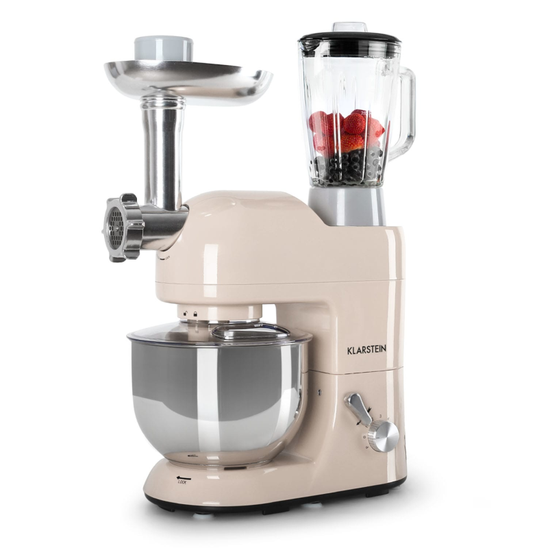 KLARSTEIN Lucia Morena Multifunktionsküchenmaschine Crème (Rührschüsselkapazität: 5,2 Liter, 2000 Watt) KLARSTEIN Lucia Morena Multifunktionsküchenmaschine Crème (Rührschüsselkapazität: 5,2 Liter, 2000 Watt)