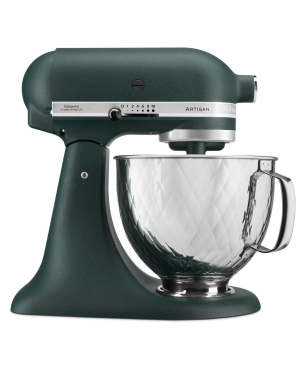 KITCHENAID 5KSM156QPEPP Küchenmaschine Pebbled Palm/Silber gesteppt (Rührschüsselkapazität: 4,8 Liter, 300 Watt)