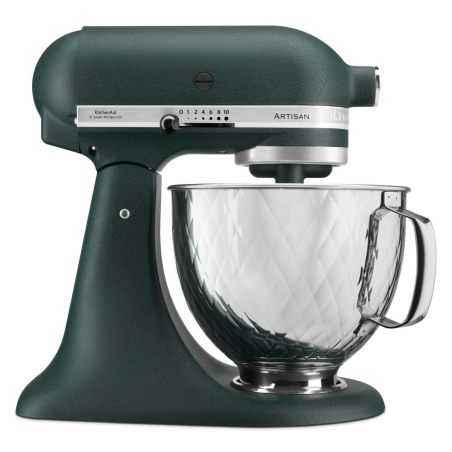 KITCHENAID 5KSM156QPEPP Küchenmaschine Pebbled Palm/Silber gesteppt (Rührschüsselkapazität: 4,8 Liter, 300 Watt)