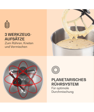 KLARSTEIN Lucia Bianca Multifunktionsküchenmaschine Weiss (Rührschüsselkapazität: 5,2 Liter, 2000 Watt)